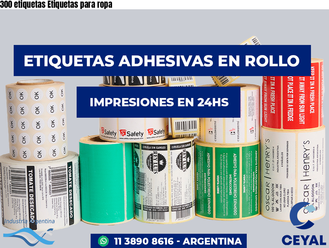 300 etiquetas Etiquetas para ropa