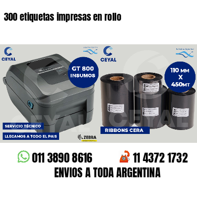 300 etiquetas impresas en rollo