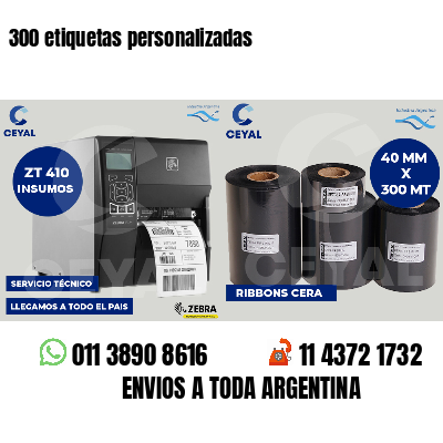 300 etiquetas personalizadas