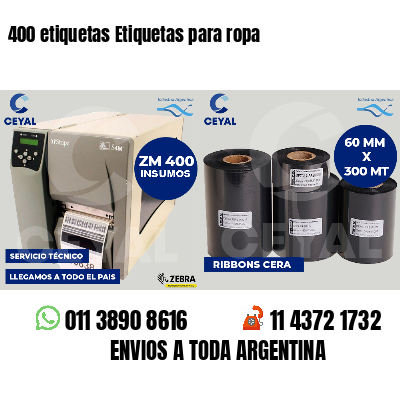 400 etiquetas Etiquetas para ropa