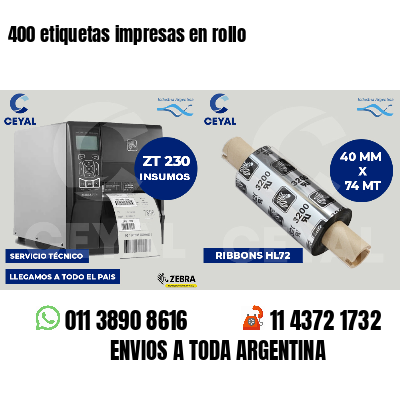 400 etiquetas impresas en rollo