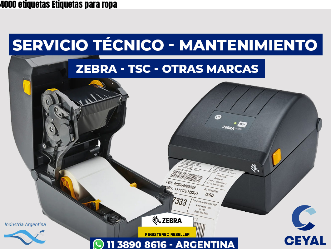 4000 etiquetas Etiquetas para ropa