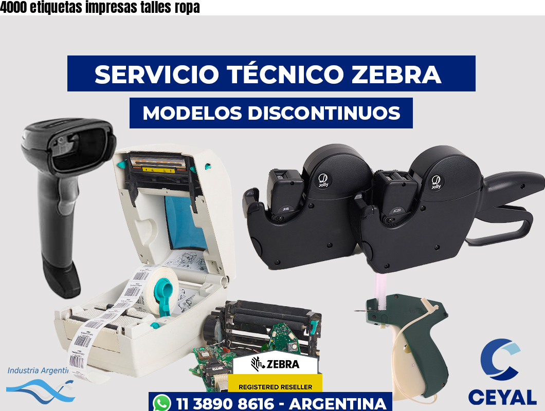 4000 etiquetas impresas talles ropa