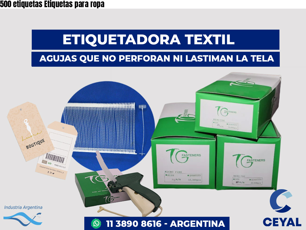 500 etiquetas Etiquetas para ropa
