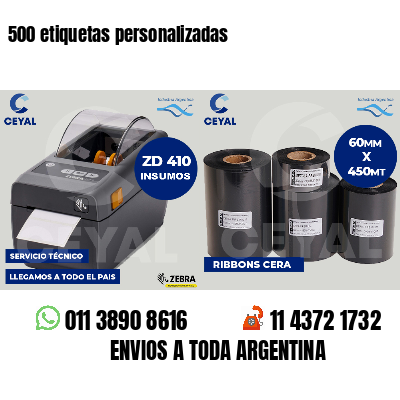 500 etiquetas personalizadas