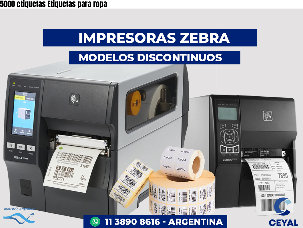 5000 etiquetas Etiquetas para ropa