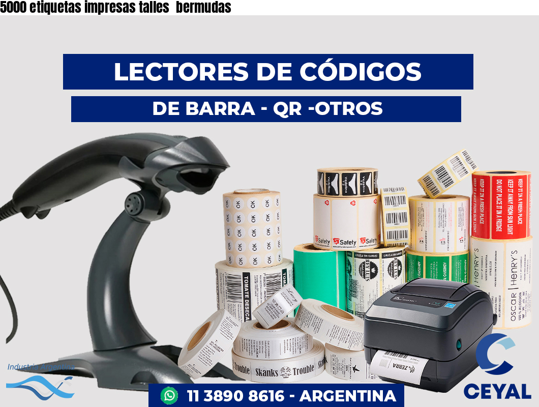 5000 etiquetas impresas talles  bermudas