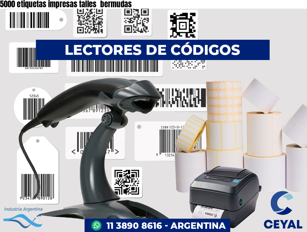 5000 etiquetas impresas talles  bermudas