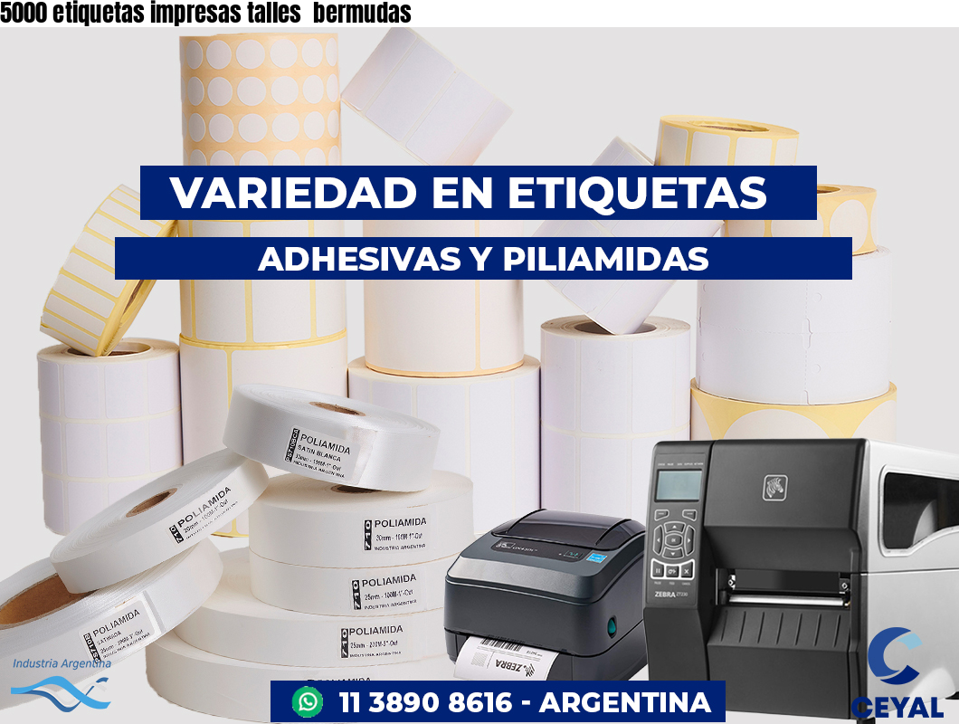 5000 etiquetas impresas talles  bermudas