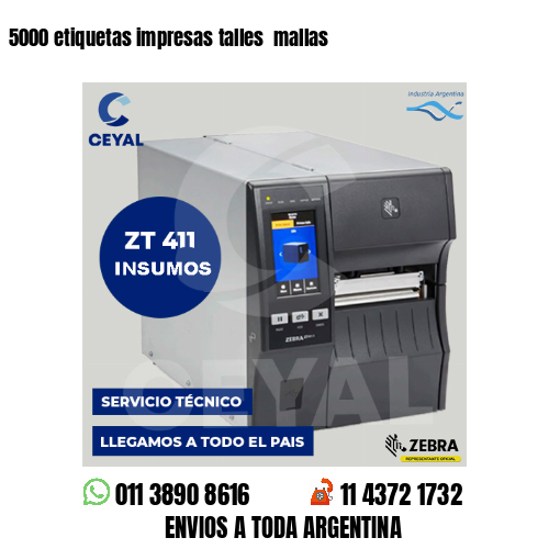5000 etiquetas impresas talles  mallas