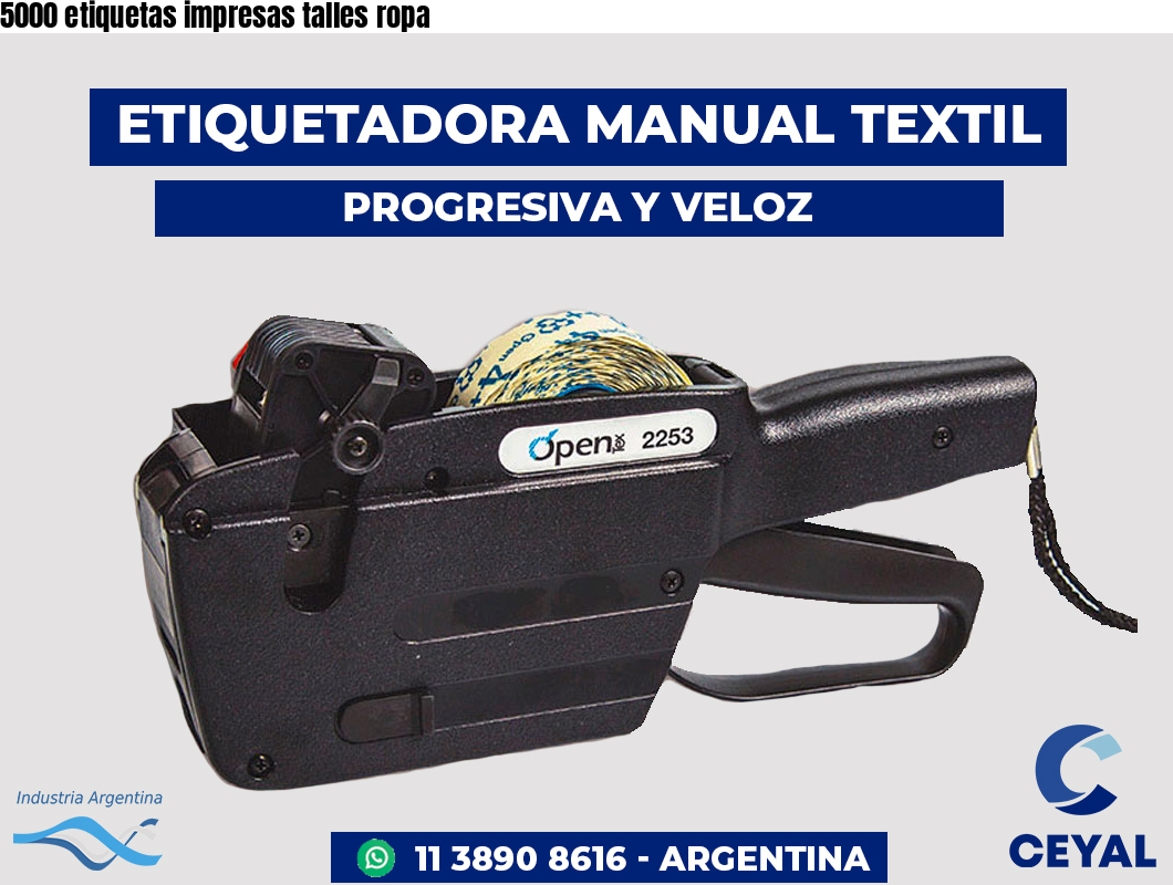 5000 etiquetas impresas talles ropa