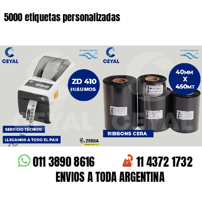 5000 etiquetas personalizadas