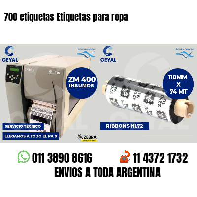 700 etiquetas Etiquetas para ropa