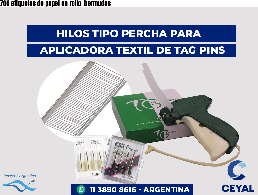 700 etiquetas de papel en rollo  bermudas