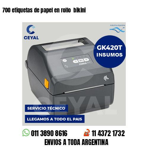 700 etiquetas de papel en rollo  bikini