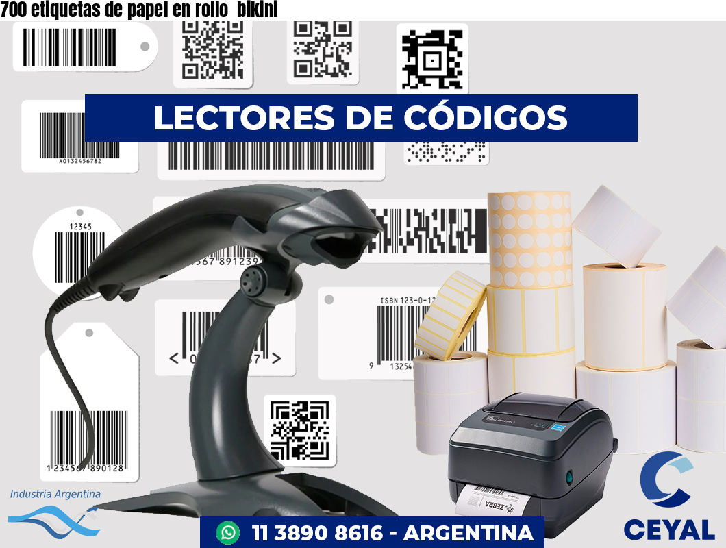 700 etiquetas de papel en rollo  bikini