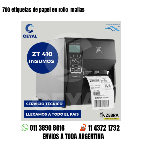 700 etiquetas de papel en rollo  mallas