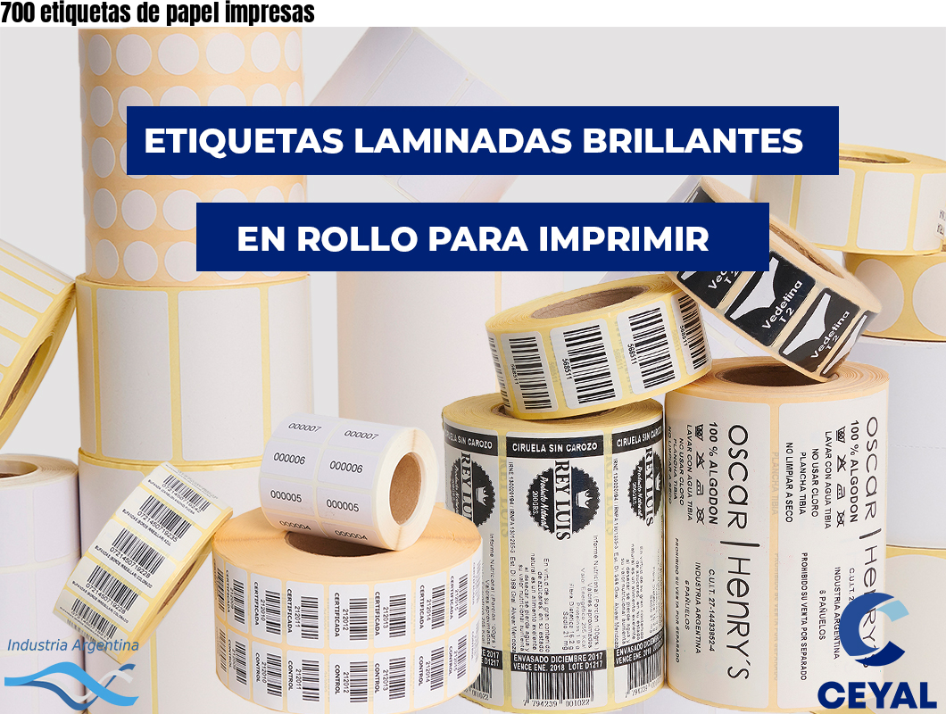 700 etiquetas de papel impresas