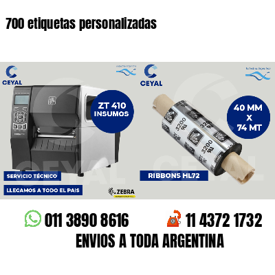 700 etiquetas personalizadas