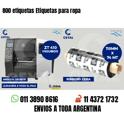 800 etiquetas Etiquetas para ropa