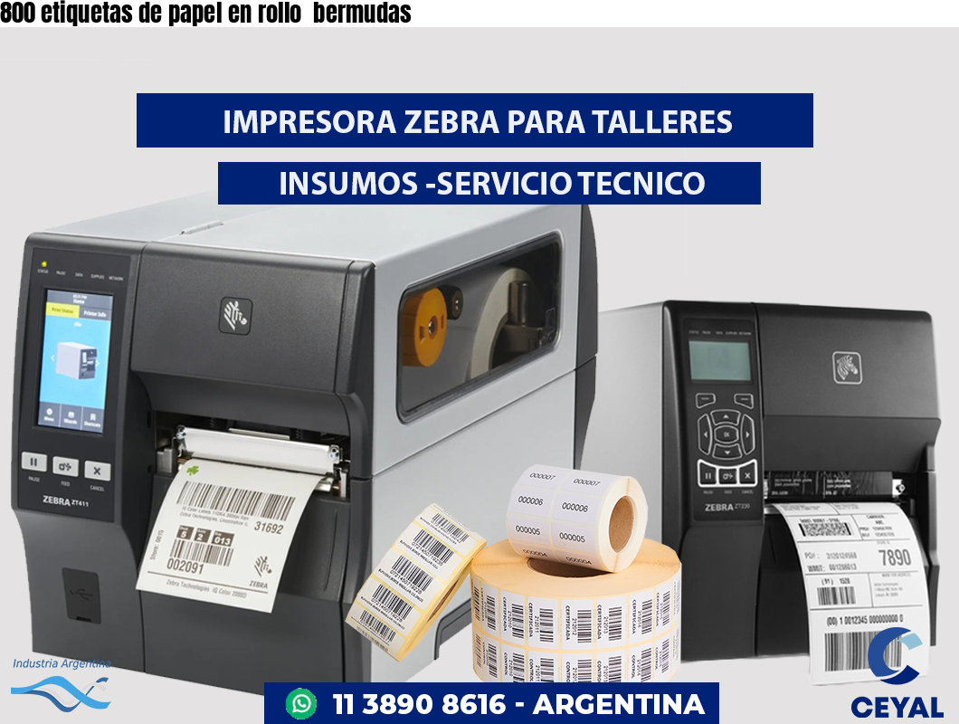 800 etiquetas de papel en rollo  bermudas