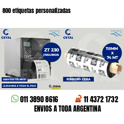 800 etiquetas personalizadas