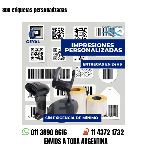 800 etiquetas personalizadas