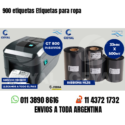 900 etiquetas Etiquetas para ropa
