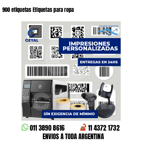 900 etiquetas Etiquetas para ropa