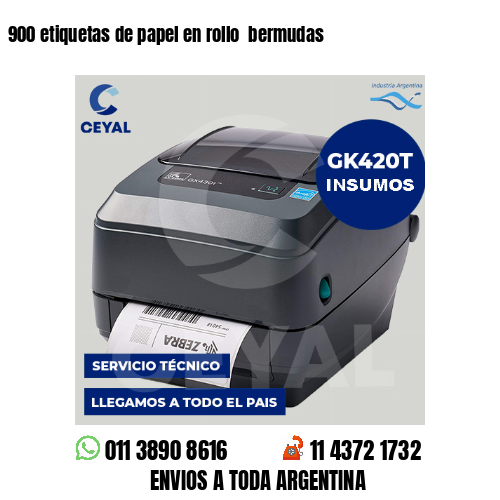 900 etiquetas de papel en rollo  bermudas