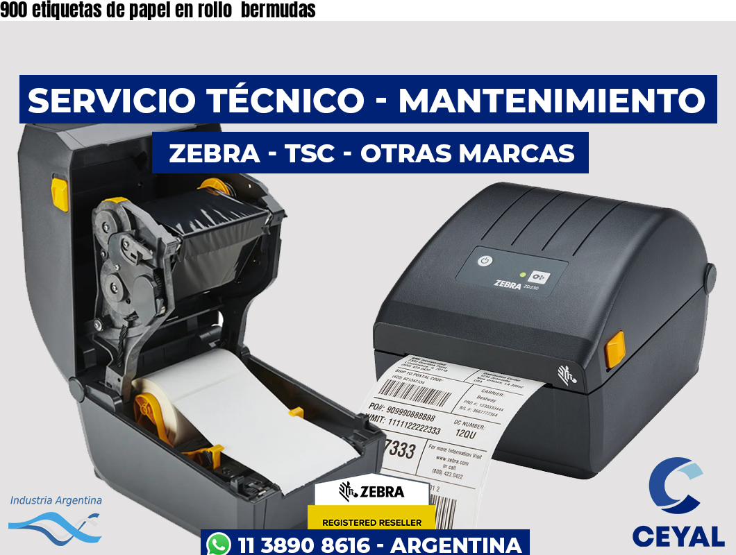900 etiquetas de papel en rollo  bermudas