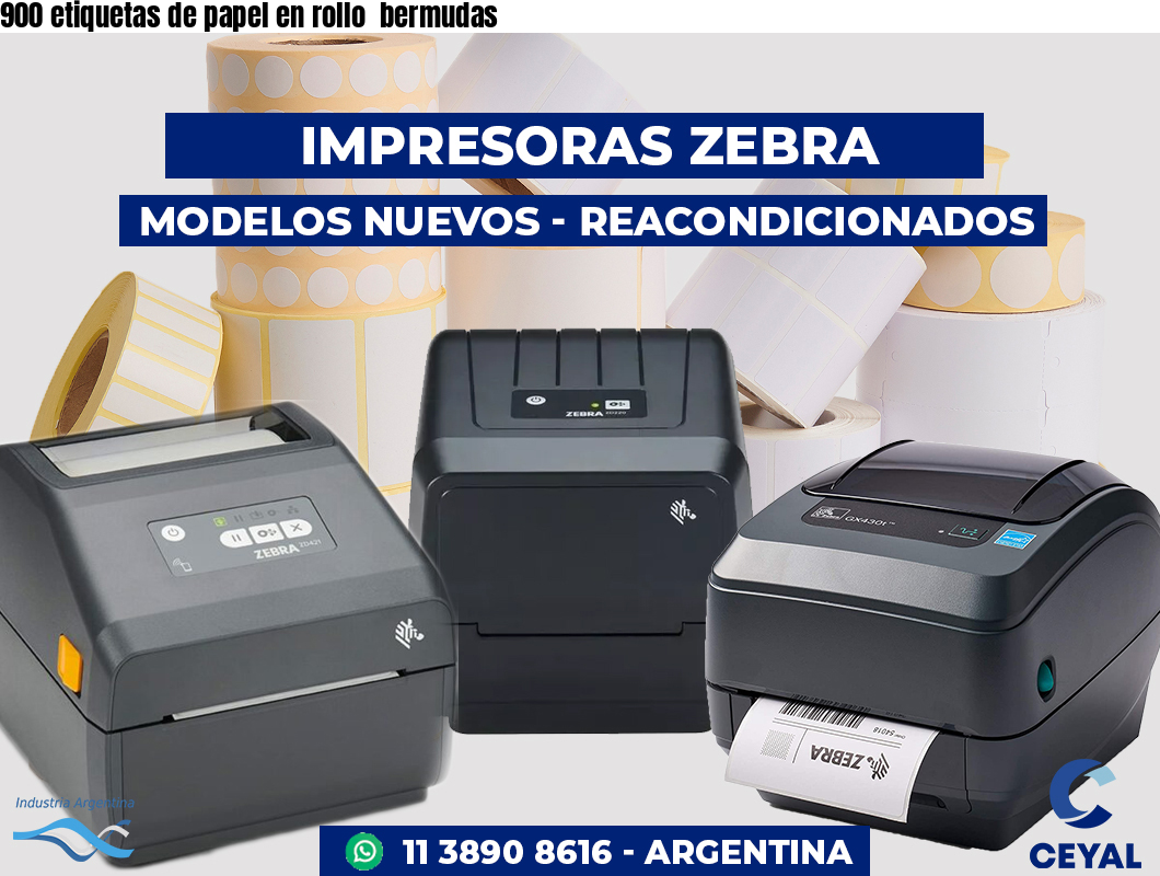 900 etiquetas de papel en rollo  bermudas