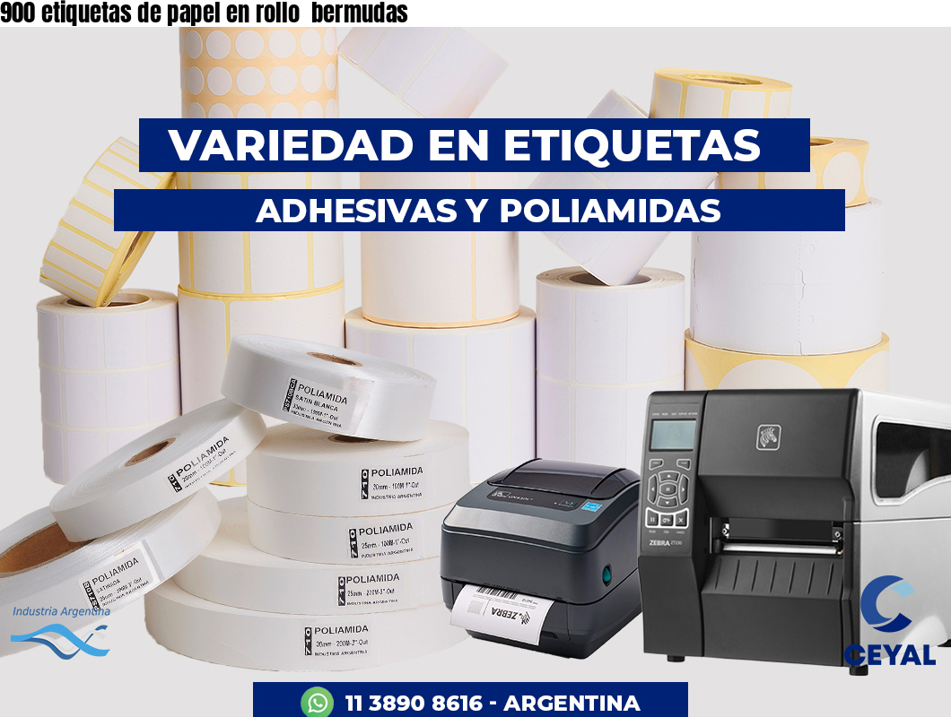 900 etiquetas de papel en rollo  bermudas