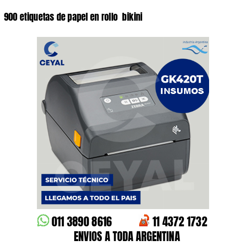 900 etiquetas de papel en rollo  bikini