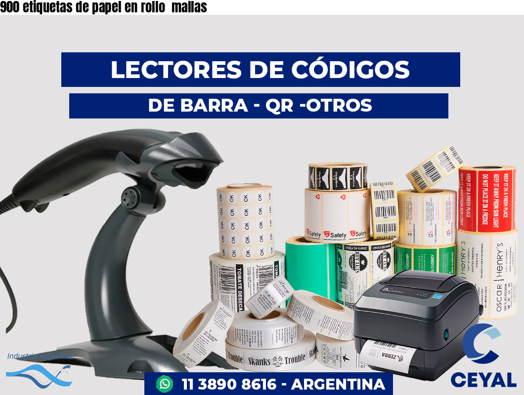 900 etiquetas de papel en rollo  mallas