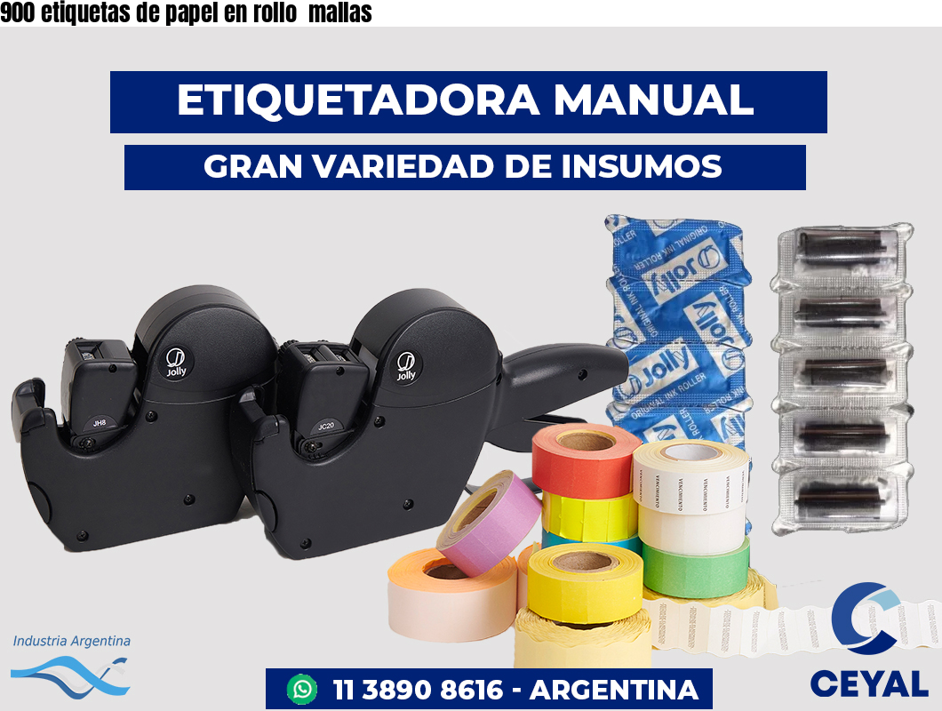 900 etiquetas de papel en rollo  mallas