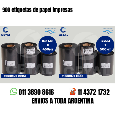 900 etiquetas de papel impresas