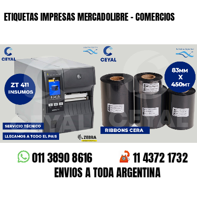 ETIQUETAS IMPRESAS MERCADOLIBRE - COMERCIOS