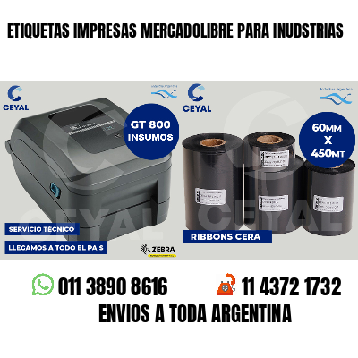 ETIQUETAS IMPRESAS MERCADOLIBRE PARA INUDSTRIAS