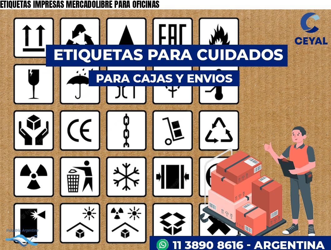 ETIQUETAS IMPRESAS MERCADOLIBRE PARA OFICINAS