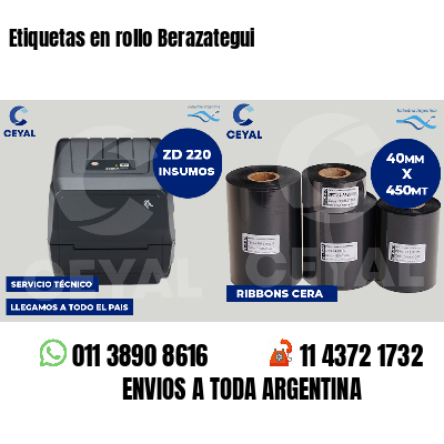 Etiquetas en rollo Berazategui