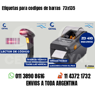 Etiquetas para codigos de barras  73x135