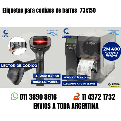 Etiquetas para codigos de barras  73x150