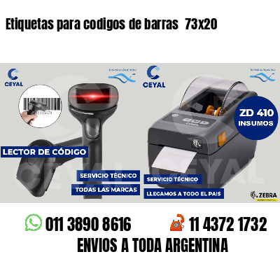 Etiquetas para codigos de barras  73x20