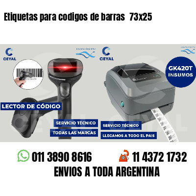 Etiquetas para codigos de barras  73x25
