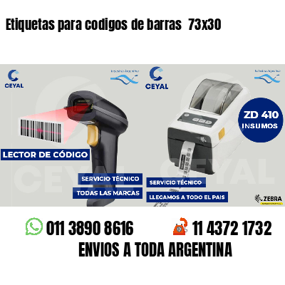 Etiquetas para codigos de barras  73x30