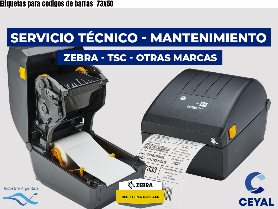 Etiquetas para codigos de barras  73x50
