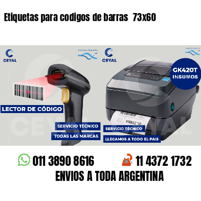 Etiquetas para codigos de barras  73x60