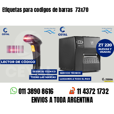 Etiquetas para codigos de barras  73x70