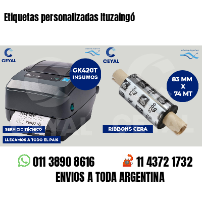 Etiquetas personalizadas Ituzaingó
